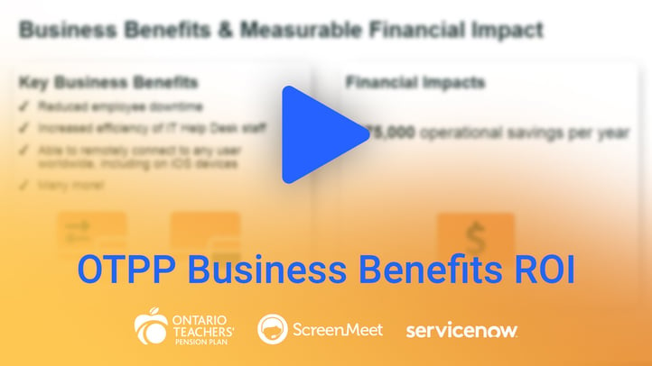 Business Benefits ROI for OTPP Using ScreenMeet