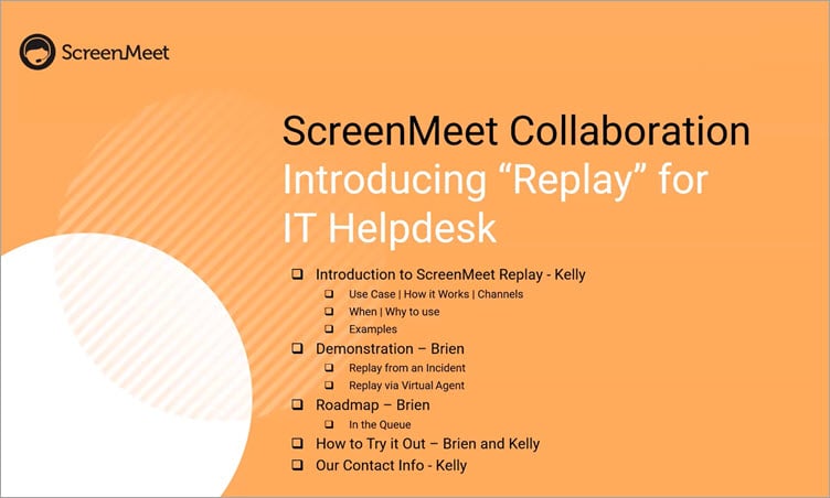 ScreenMeet Replay for the IT Help Desk